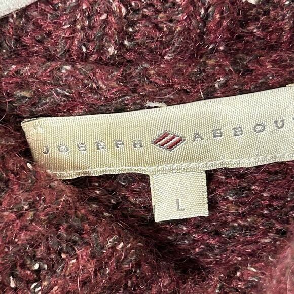 Joseph Abboud Sz L Turtleneck Sweater Burgandy Wool Luxury blend Outdoor cozy - Picture 10 of 10